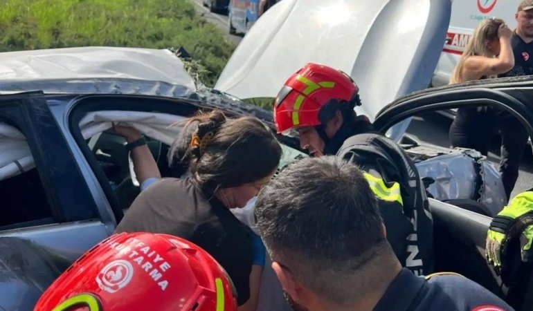 Honaz Ankara yolunda korkutan kaza: 2 yaralı